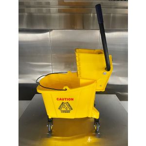 Mop Bucket, 32L, Yellow, with Wringer