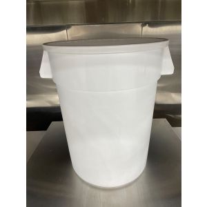 Container, 32gal, Round, Polyethylene, White