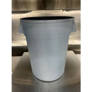 Container, 32gal, Round, Polyethylene, Grey