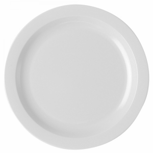 Plate, 10", Narrow Rim, Polycarbonate, White