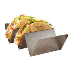Taco Holder, 4"x8"x2", 2 or 3 Slots, Stainless Steel
