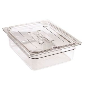 Lid, Full Size, Handled, Notched, Polycarbonate, Clear