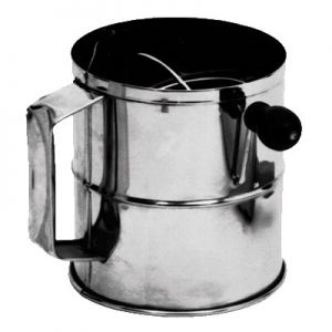 Flour Sifter, Rotary, 3lb, 6½"x6¼", Stainless Steel