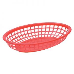 Basket, Bread/Serving, 9-3/8"x6", Oval, Plastic,BK