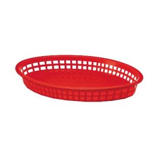 Texas Platter Basket, 12¾"x9½"x1½", Oval, Red