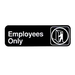 Sign, "Employees Only", 3"x9"