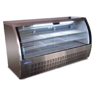 Deli Case, 64", Curved Glass, Refrigerated, Black