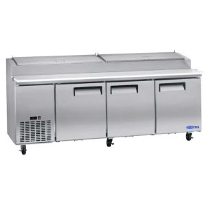 Pizza Prep Table, 92", 3x Doors, Refrigerated, S/S