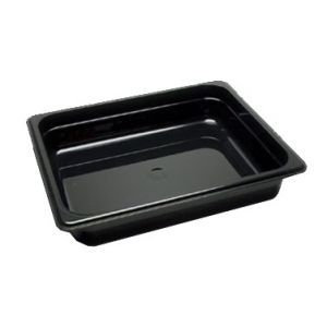 Food Pan, 1/2 Size, 2½" Deep, Polycarbonate, Black