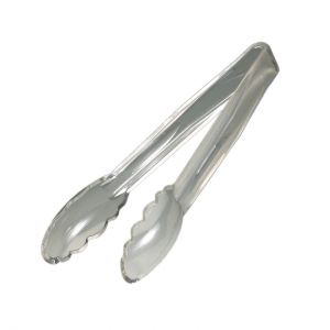Tongs, 9", Scallop Grip, Heat Resistant, Clear