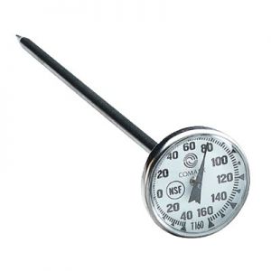 Thermometer, Pocket, 1" Dial,5" Stem, -40 to 160°F