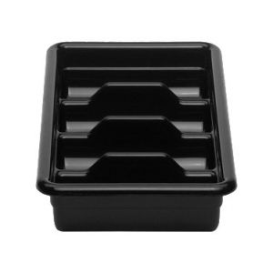 Cutlery Box, 4-Section, 11"x20", Black