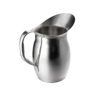 Pitcher, 2qt, Bell Shape, Stainless Steel
