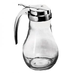 Syrup Dispenser, 6oz, Glass Jar, w/ Rubber Gasket