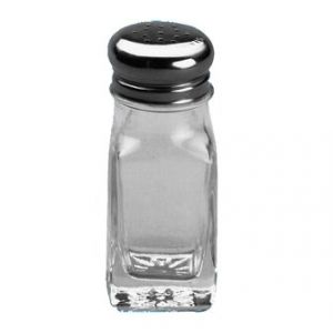 Salt/Pepper Shaker, 2oz, Glass Jar, S/S Top