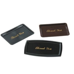 Check Tray, "Thank You", Deluxe Size, Plastic, Black