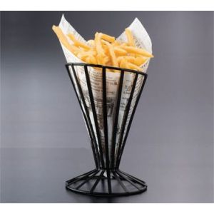 French Fry Basket, 4½"x7½", Conical, Slanted, BK