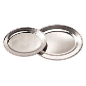 Platter, 22"x15", Oval, Stainless Steel