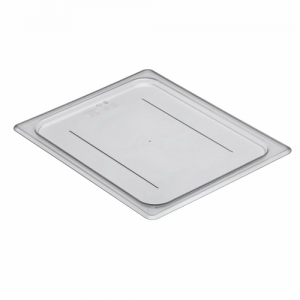 Lid, ½ Size, Flat, Solid, Polycarbonate, Clear