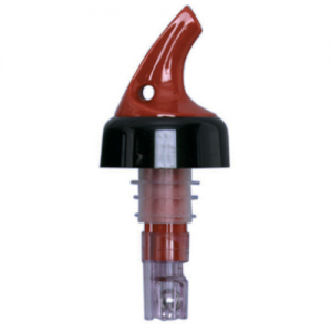 Pourer, 1oz, Red with Black Collar