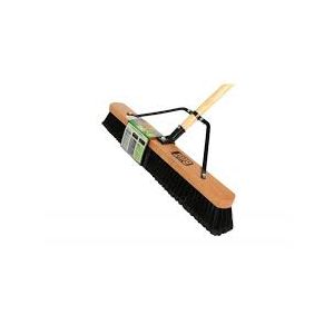 Push Broom, 24" Wood Block, with Handle