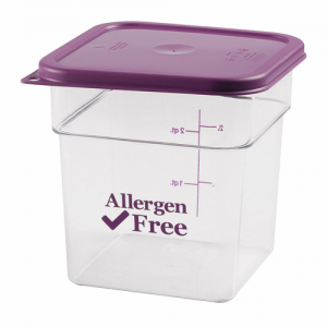 Food Container, 4qt, Polycarbonate, Clear