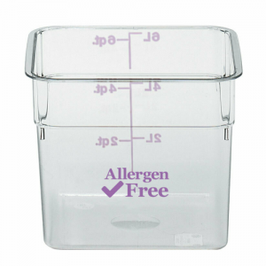 Food Container, 6qt, Polycarbonate, Clear