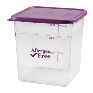 Food Container, 8qt, Polycarbonate, Clear