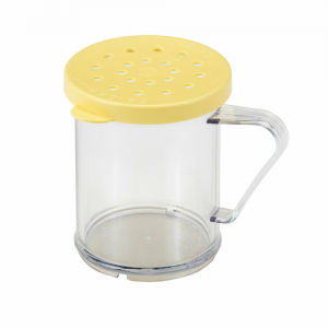 Shaker/Dredge, 10oz, Polycarbonate, with Yellow Cheese Lid