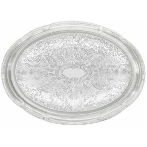 Tray, Catering, 18"x13", Oval, Chrome Plated