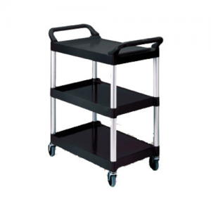 Utility Cart, 3-Shelf, Black
