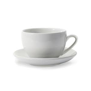 Cup/Saucer, 18oz, Latte, White