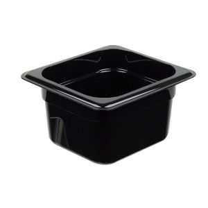 Food Pan, ⅙ Size, 4", Black