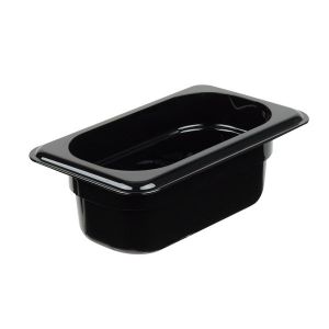 Food Pan, ⅑ Size, 2½", Polycarbonate, Black