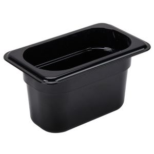 Food Pan, ⅑ Size, 4", Black