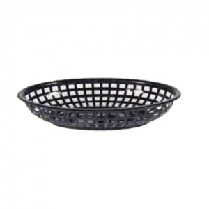 Basket, Bread/Serving, 9⅜"x6", Oval, Plastic, Black