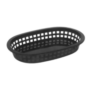 Basket, Platter, 10½"x7"x1½", Large, Plastic, Black