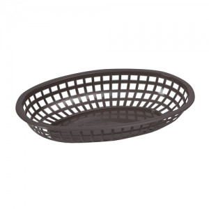 Basket, 10¼"x6¾" Oval, Black Plastic