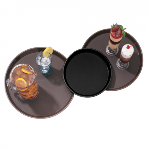 Tray, Serving, 11" Round, Brown