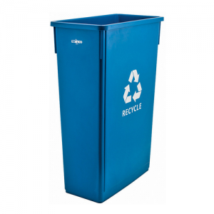 Trash Can, 23gal, Slender, Blue