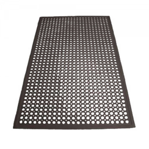 Floor Mat, 3'x5', Rubber, Black