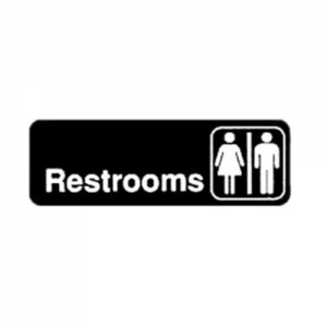 Sign, 9"x3", "Restrooms"
