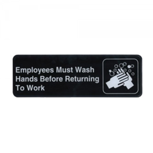 Sign, 9"x3", "Employees Must Wash..."