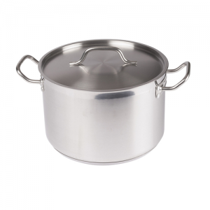 Stock Pot, 12qt, with Lid, Stainless Steel