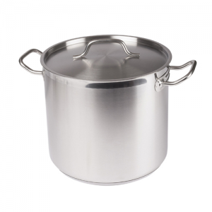 Stock Pot, 16qt, with Lid, Stainless Steel