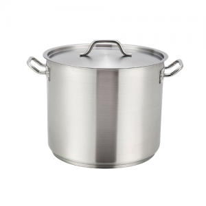 Stock Pot, 32qt, with Lid, Stainless Steel