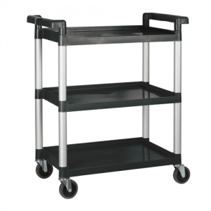 Utility Cart, 3-Shelf, S, Black